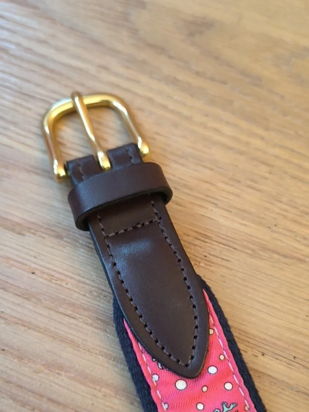 Vineyard Vines Boys Crab Canvas Club Leather Belt - Size 24
